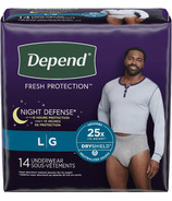 Depend Night Defense Men’s Incontinence Underwear Large