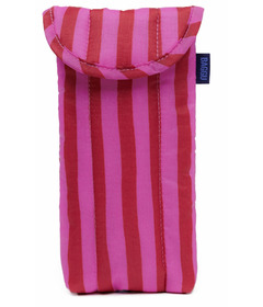 image of BAGGU Puffy Glasses Sleeve Pink & Red Painted Stripe with sku:320363