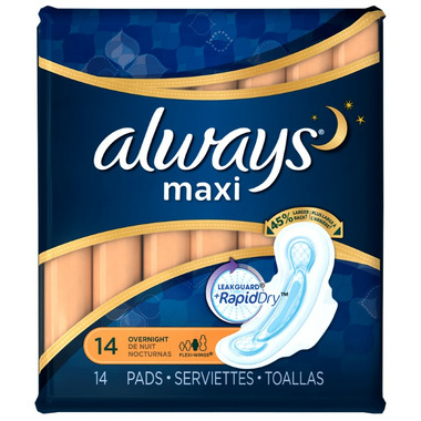 Always Maxi Overnight Pads with Wings Always Maxi Overnight Pads with Wings