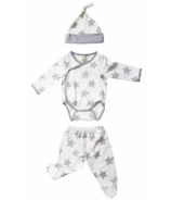 Earth Baby Outfitters Bamboo Newborn Set Grey Stars