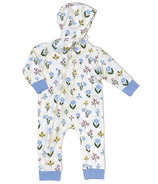 Barboteuse à capuche en polaire de bambou pour bébé Silkberry avec fermeture éclair Wildflower