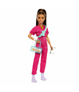 Barbie Doll in Trendy Pink Jumpsuit with Accessories & Pet Puppy 
