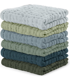 Comfy Cubs Muslin Washcloths Pack Multi Blues