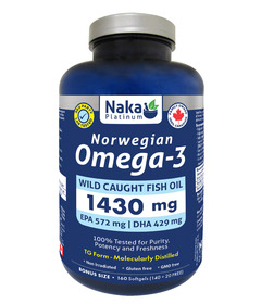 Naka Platinum Norwegian Omega-3 Wild Caught Fish Oil 1430mg