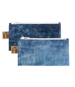 Roamio by Bumkins Small Reusable Snack Bag Set Denim on Denim