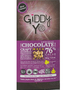 Barre de chocolat noir à 76 % de maca biologique Giddy Yoyo