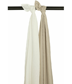 Meyco Baby Muslin Swaddle Pack Off White and Sand