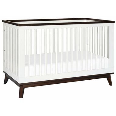 Babyletto Scoot 3-in-1 Convertible Crib White and Walnut Babyletto Scoot 3-in-1 Convertible Crib White and Walnut