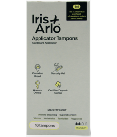 Iris + Arlo 100% Organic Cotton Applicator Tampons Regular