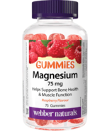 Webber Naturals Gummies au magnésium 75 mg Framboise