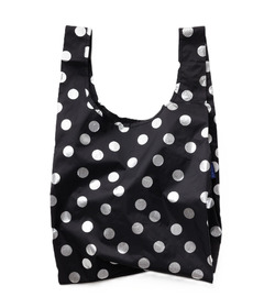 BAGGU Standard Baggu Silver Metallic Polka Dot