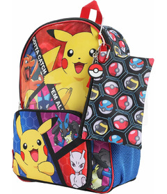 Bioworld Pokemon Trainer Gotta Catch 'Em All Youth 5 Piece Backpack Set