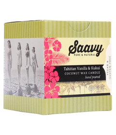 Saavy Naturals Coconut Wax Candle Tahitian Vanilla & Kukui 
