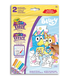 Crayola Colour & Erase Reusable Puzzle Set Bluey
