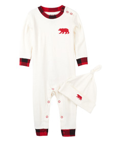 Little Blue House By Hatley Baby Coverall & Hat Buffalo Plaid