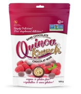 Quinoa Krunch Dark Chocolate Bites with Organic Powdered Raspberry