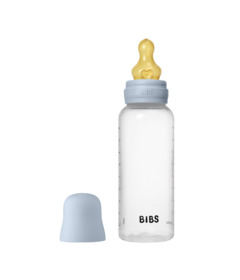 image of BIBS Round Latex Medium Flow Baby Bottle Baby Blue with sku:330244