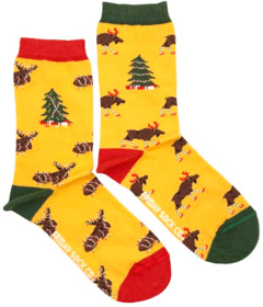 Friday Sock Co. Women's Socks Christmas Moose