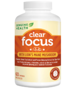Genuine Health supplément Clear Focus avec champignon Crinière de lion