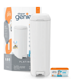 Diaper Genie Platinum Pail with Bag Lily White