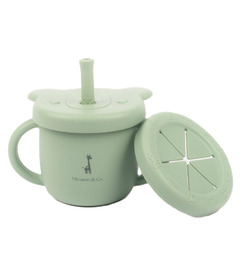 Micasso & Co 2-in-1 Learning Cup For Snacks and Liquids Soft Green