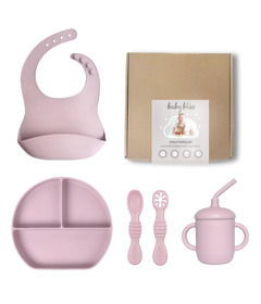 Baby Bliss Infant Feeding Set Dusty Pink