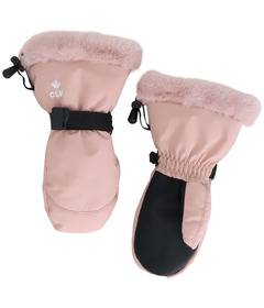 Calikids Mitten with Faux Fur Cuff Rose