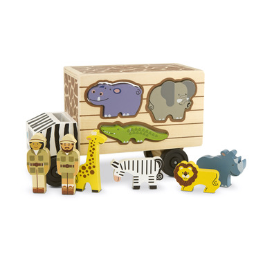 Melissa Doug Animal Rescue Shape Sorting Wooden Truck Toy