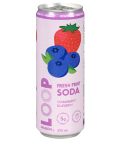LOOP Mission Fresh Fruit Soda Strawberry Blueberry