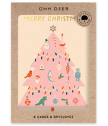 Ohh Deer Card Box Pink Christmas Trees