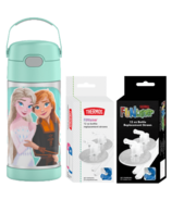 Thermos Water Bottle & Replacement Straws Frozen2 Bundle