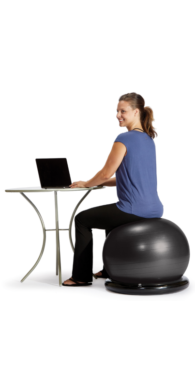 Exercise Ball with Inflatable Ring Base for Home or Office Desk 65cm Yoga Ball Chair gaiam Essentials Balance Ball & Base Kit Includes Air Pump 