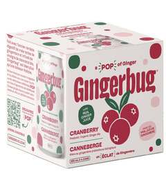 Gingerbug Prebiotic Organic Cranberry Ginger Ale