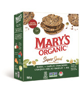 Mary's Organic Crackers Super Seed Crackers Basil & Garlic