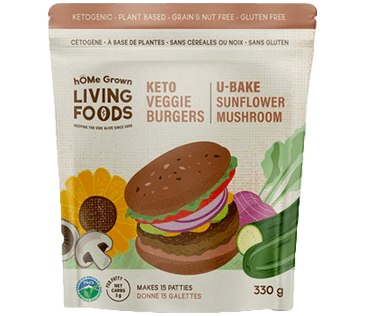 hOMe Grown Living Foods Préparation pour burgers végétariens cétogènes à base de graines de tournesol et champignons