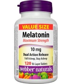 Webber Naturals Melatonin Maximum Strength 10mg Dual Action Release 