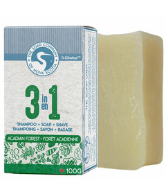 The Soap Company of Nova Scotia 3-in-1 Shampoo, Shave, Soap Acadian Forest