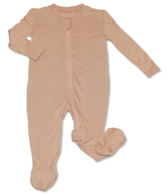 Silkberry Baby Bamboo Footed Zipper Sleeper Maple Sugar