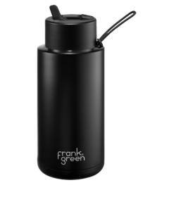 frank green Ceramic Reusable Bottle with Flip Straw Lid Midnight