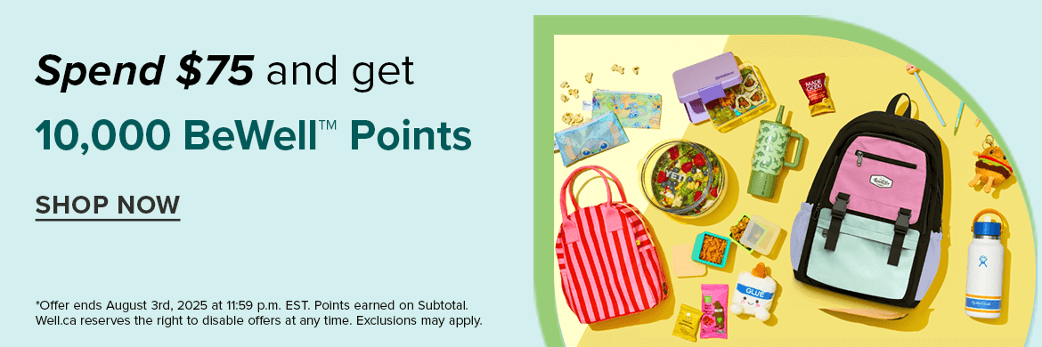 Spend $75 get 10,000 Be Well Points