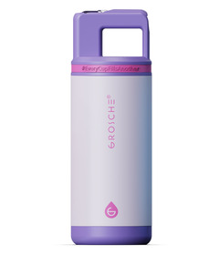 GROSCHE Alpine Kids Flip 'N Sip Water Bottle with Straw Cosmic Purple