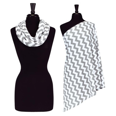 Grey Chevron Itzy Ritzy Nursing Happens Infinity Breastfeeding Scarf