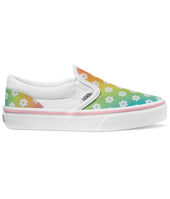 Vans Kids Slip-On V Glow Shoe Rainbow True White