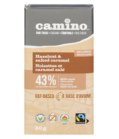 Camino 43% Cacao Hazelnut Salted Caramel Chocolate Bar 