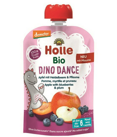 Holle Organic Pouch Dino Dance Apple with Blueberries & Plum