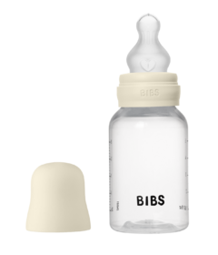 BIBS Round Silicone Slow Flow Baby Bottle Ivory