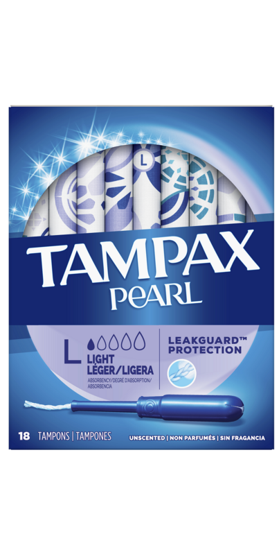 Buy Tampax Pearl Tampons Light Absorbency with LeakGuard Braid at