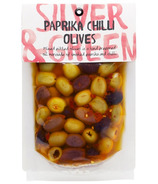 Silver & Green Pitted Paprika Chilli Olives