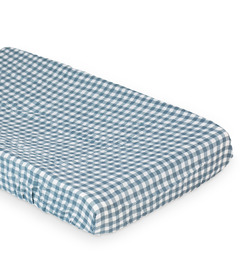 Lulujo Change Pad Cover Navy Gingham