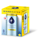 WakeWater Caffeinated Sparkling Water Lemon 4 Pack